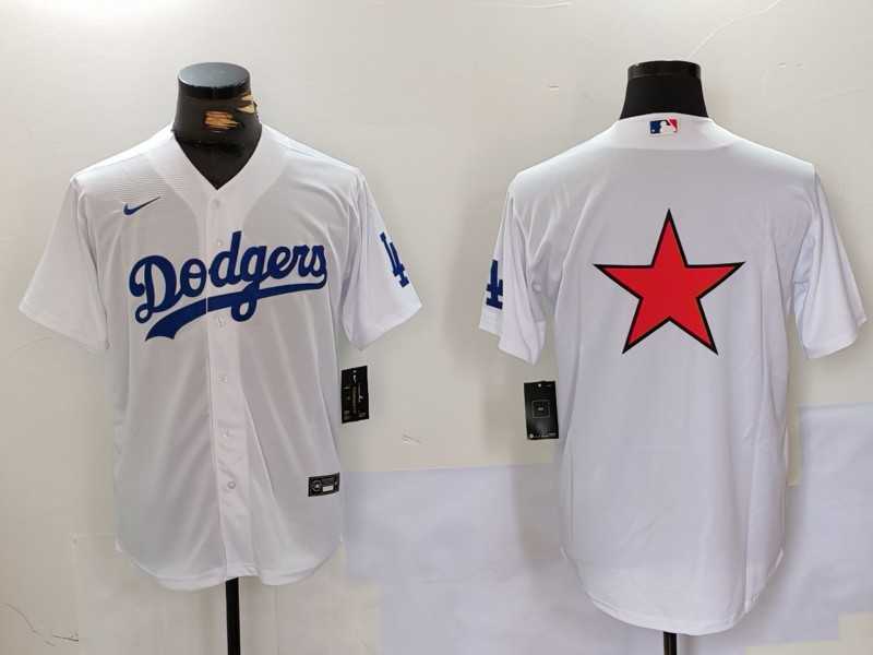 Men%27s Los Angeles Dodgers Blank White Cool Base Stitched Jerseys